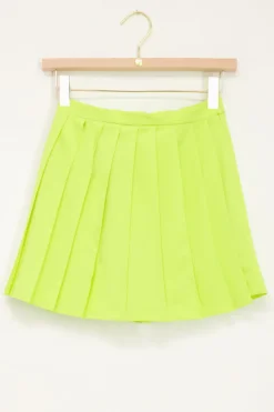 Limegroene Skort Met Plissé
