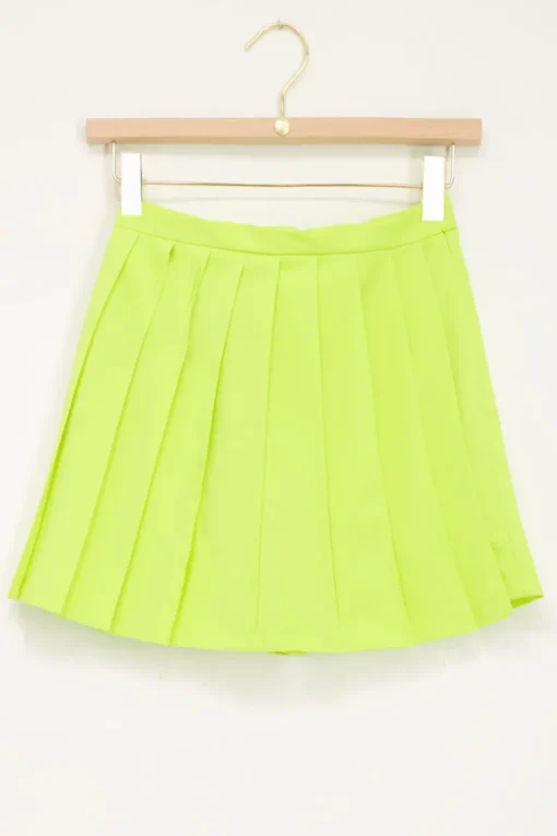 Limegroene Skort Met Plissé
