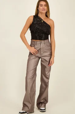 Metallic Coated Jeans