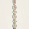 Metallic Glazen Kandelaar Met Terugkerende Bolling