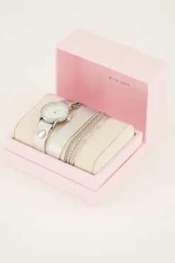 Metallic Horloge Met Dubbele Band