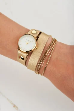 Metallic Horloge Met Dubbele Band