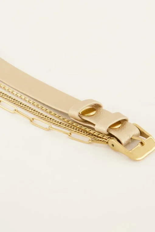 Metallic Horloge Met Dubbele Band