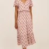 Midi Jurk Met Diepe V-hals & Print