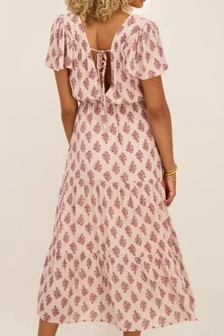 Midi Jurk Met Diepe V-hals & Print