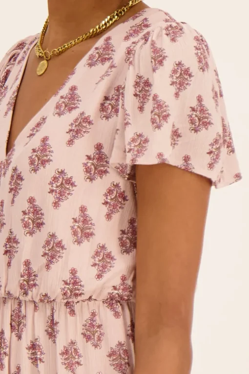 Midi Jurk Met Diepe V-hals & Print