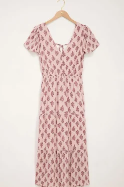 Midi Jurk Met Diepe V-hals & Print