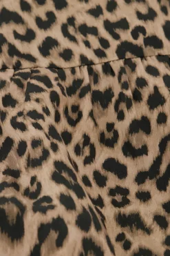 Midi Jurk Met Smock En Panterprint