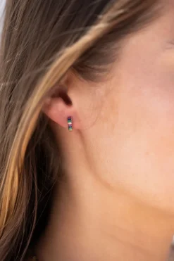 Mini Oorringen Met Multikleur Steentjes