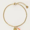 Minimalistische Armband Met Munt En Gekleurd Kwastje