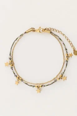Minimalistische Armband Met Koord En Sterren