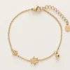 Minimalistische Armband Met Bloemen & Balletje