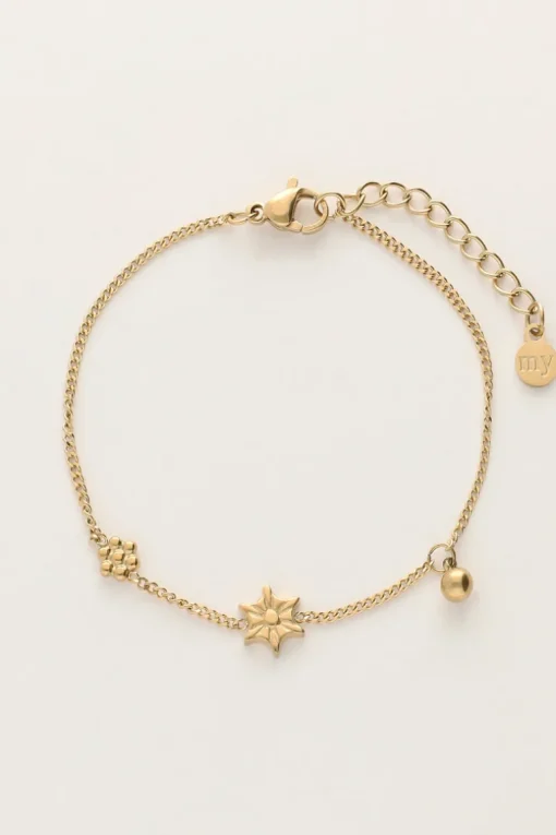Minimalistische Armband Met Bloemen & Balletje