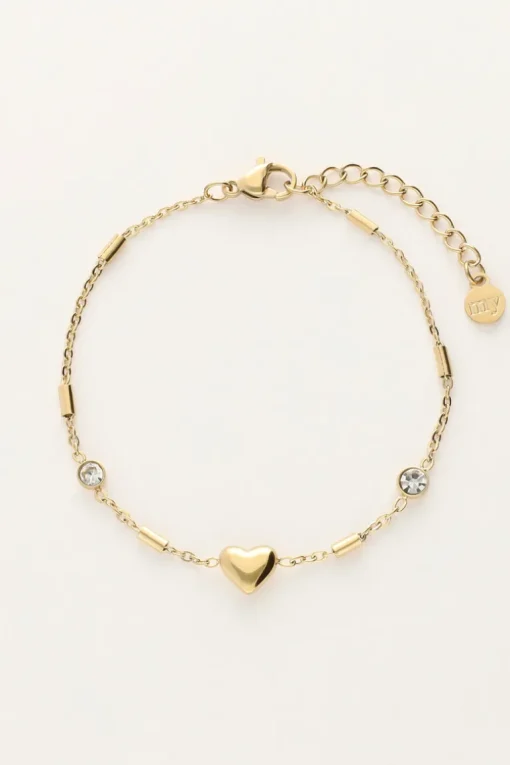 Minimalistische Armband Met Hartje & Tubes
