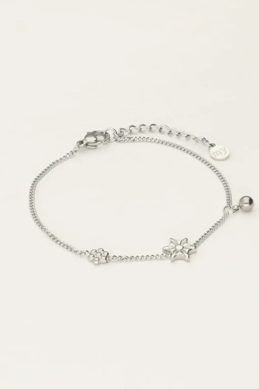 Minimalistische Armband Met Bloemen & Balletje
