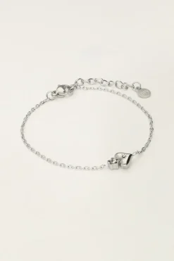 Minimalistische Armband Met Hart & Bloemetje