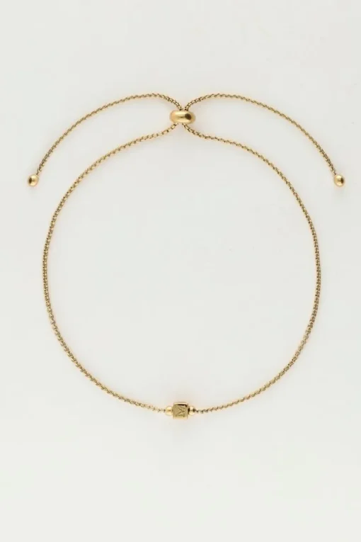 Minimalistische Armband Met Cube Initial