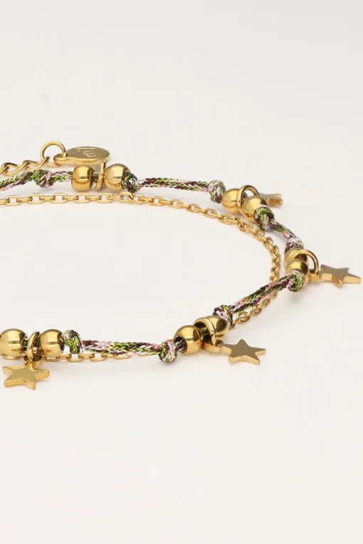 Minimalistische Armband Met Koord En Sterren
