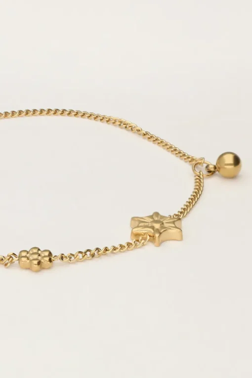 Minimalistische Armband Met Bloemen & Balletje
