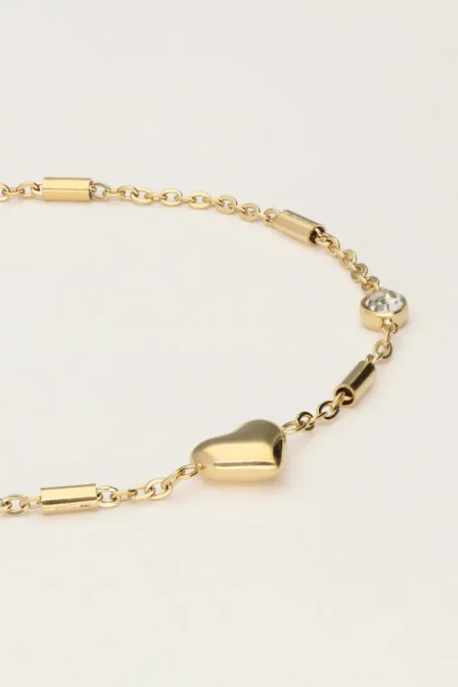 Minimalistische Armband Met Hartje & Tubes