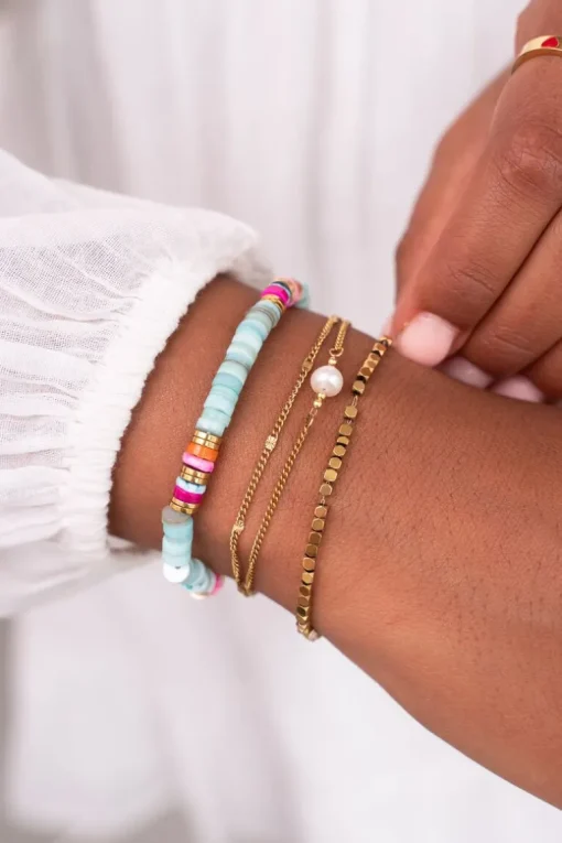 Minimalistische Armband Met Vierkante Kralen