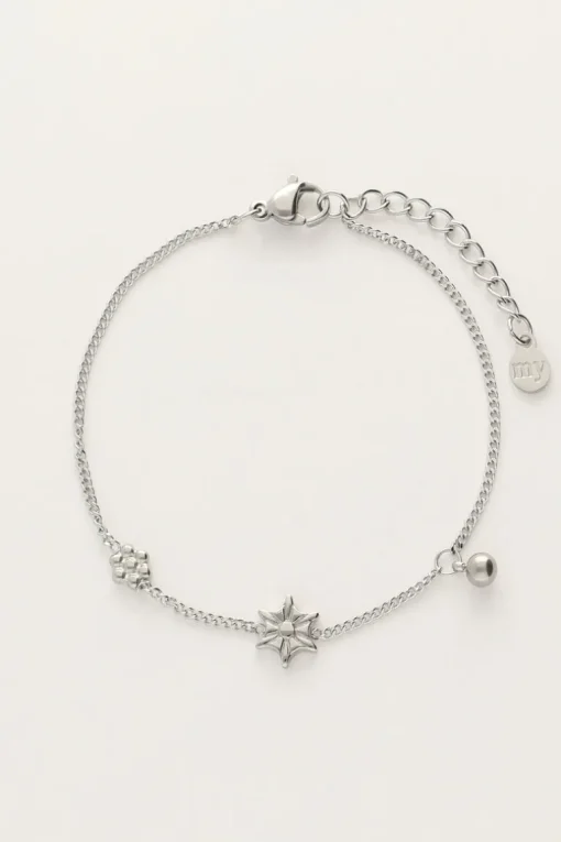Minimalistische Armband Met Bloemen & Balletje
