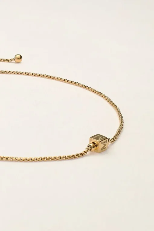 Minimalistische Armband Met Cube Initial