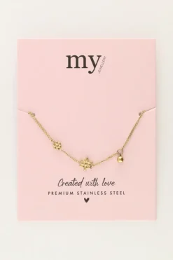 Minimalistische Armband Met Bloemen & Balletje