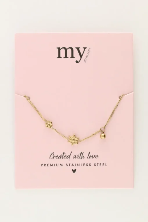 Minimalistische Armband Met Bloemen & Balletje