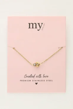 Minimalistische Armband Met Hart & Bloemetje