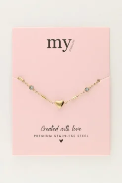 Minimalistische Armband Met Hartje & Tubes