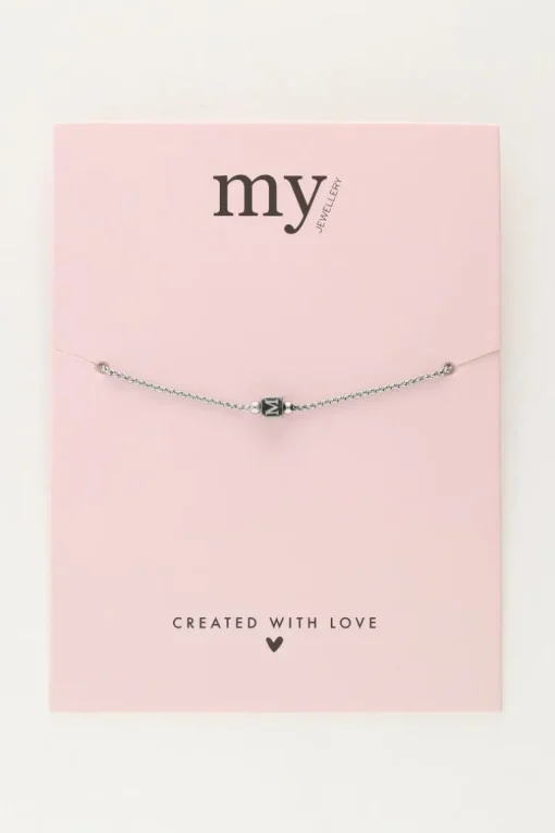 Minimalistische Armband Met Cube Initial