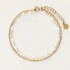 Minimalistische Dubbele Armband Met Parels