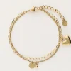 Minimalistische Dubbele Armband Met Hartjes Bedel