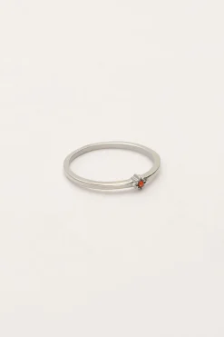 Minimalistische Geboortesteen Ring