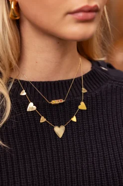Minimalistische Ketting Met Grote & Kleine Hartjes