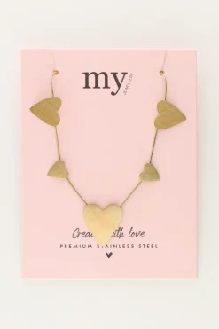 Minimalistische Ketting Met Grote & Kleine Hartjes