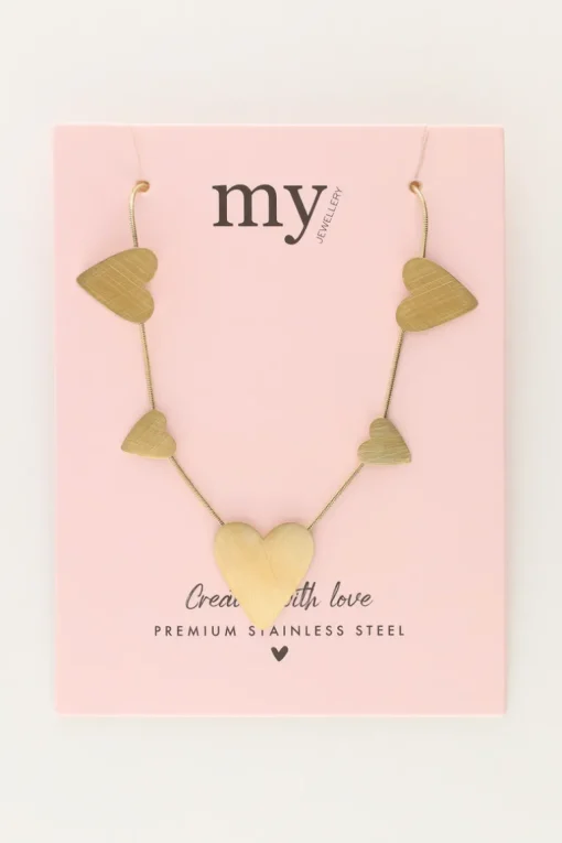 Minimalistische Ketting Met Grote & Kleine Hartjes