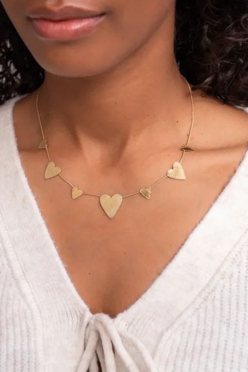 Minimalistische Ketting Met Grote & Kleine Hartjes