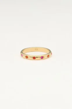 Minimalistische Ring Met Multikleur Sterretjes