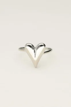 Minimalistische Ring Met Statement Hartje