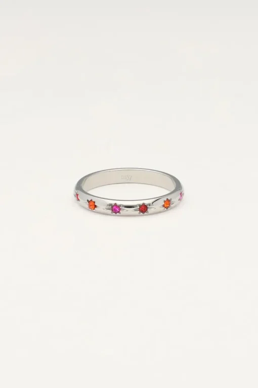 Minimalistische Ring Met Multikleur Sterretjes