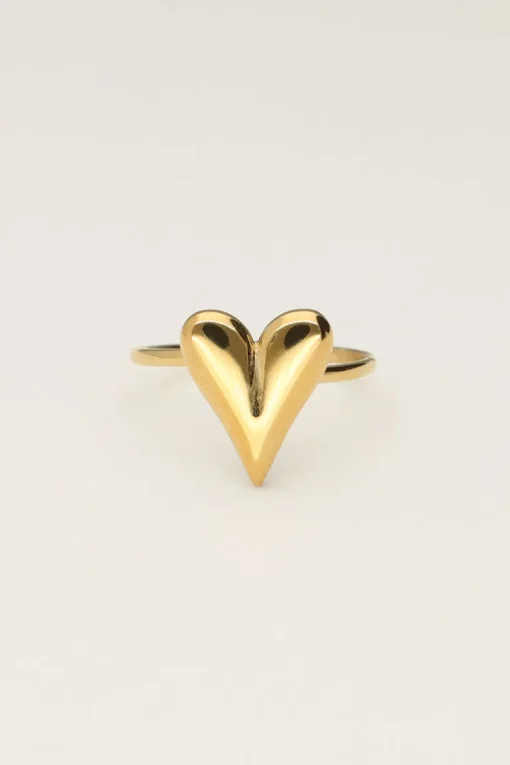 Minimalistische Ring Met Statement Hartje