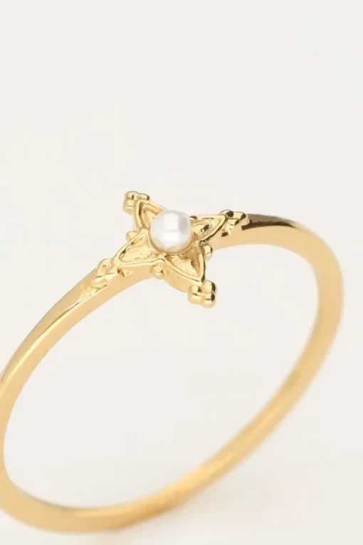 Minimalistische Ring Met Parel