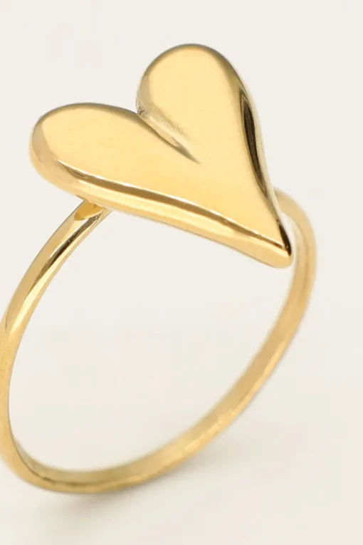Minimalistische Ring Met Statement Hartje