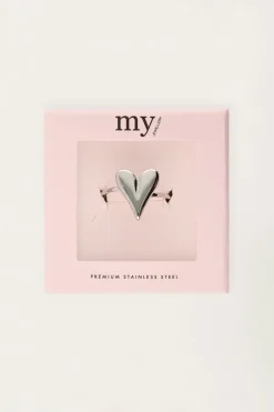 Minimalistische Ring Met Statement Hartje