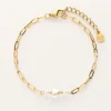 Minimalistische Schakel Armband Met Parel Hartje