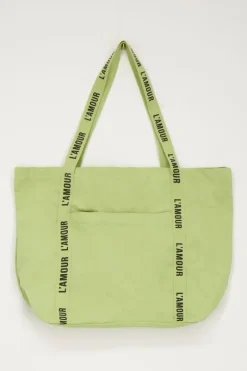 Mint Groene Shopper Linnen L'amour