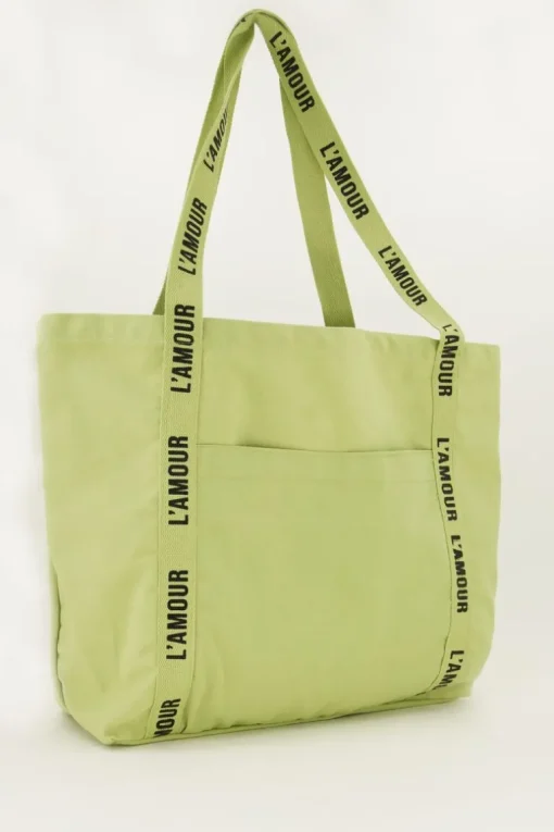 Mint Groene Shopper Linnen L'amour