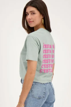 Mintgroen T-shirt C'est La Vie